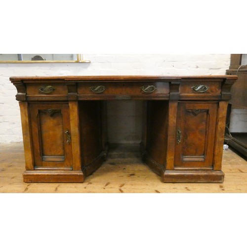 68 - An early 20th century Shannon File Company Limited oak pedestal desk with fold away index cabinet pe... 