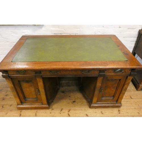 68 - An early 20th century Shannon File Company Limited oak pedestal desk with fold away index cabinet pe... 