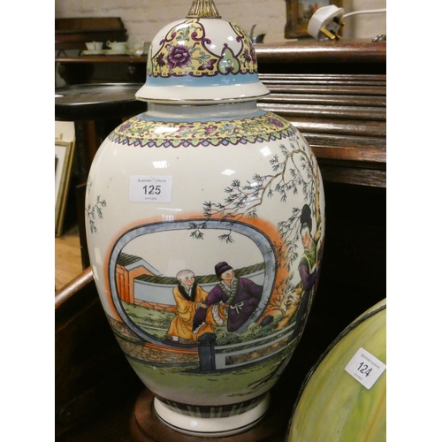 125 - A Chinese vase style electric table lamp