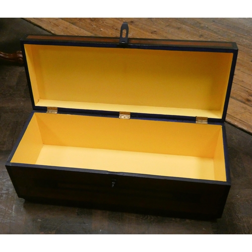 92 - A stained wood storage box, 3' wide