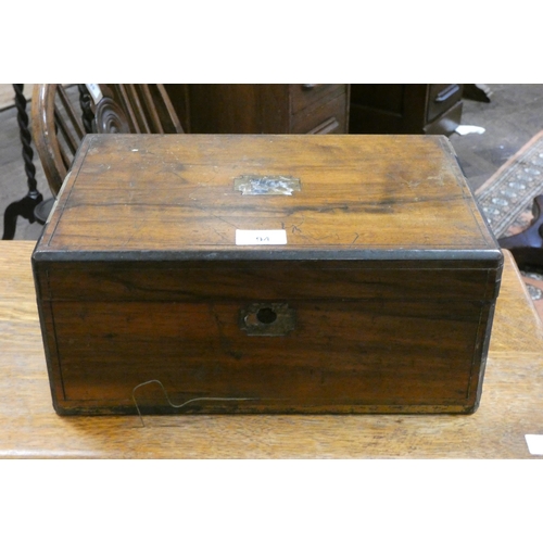 94 - A Victorian walnut writing box