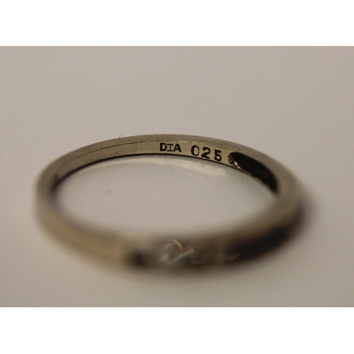 471 - 18ct white gold half hoop eternity ring, set with channel set diamonds. Hallmarked, ring size N. Wei... 