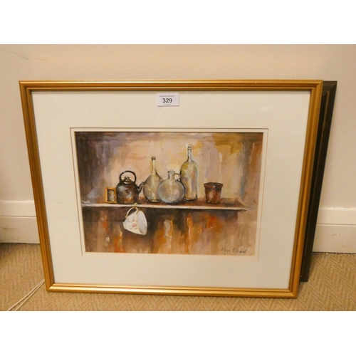 329 - A collection of three contemporary watercolours - works by  Kaye Halliwell, Ernest Tooke and Valerie... 