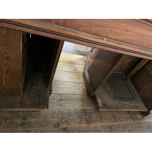 68 - An early 20th century Shannon File Company Limited oak pedestal desk with fold away index cabinet pe... 