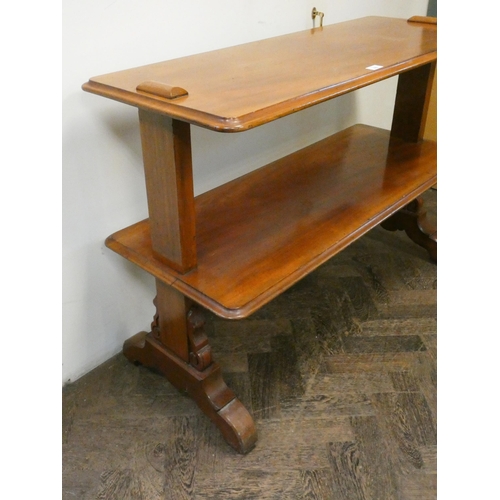 191 - A two tier Victorian mahogany dumbwaiter, 3'9 wide