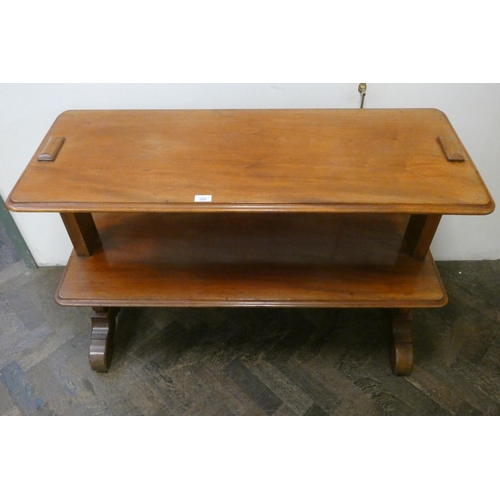 191 - A two tier Victorian mahogany dumbwaiter, 3'9 wide