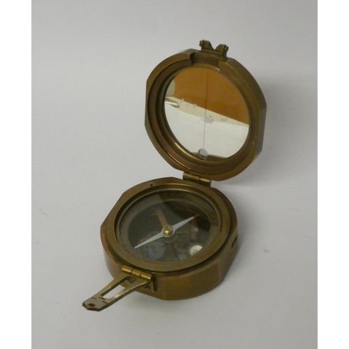 230 - Heavy Brunton style brass compass