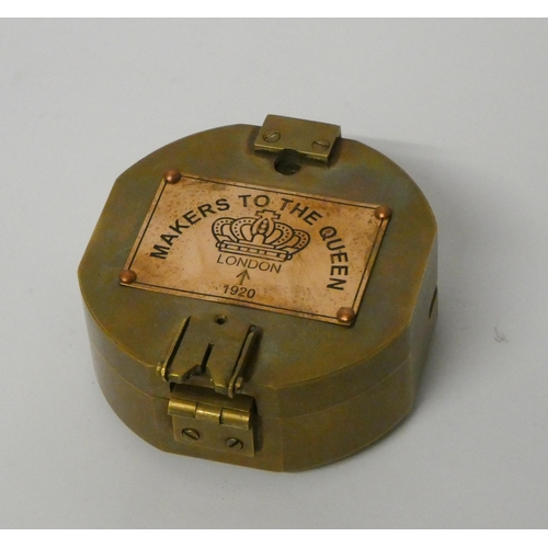 230 - Heavy Brunton style brass compass