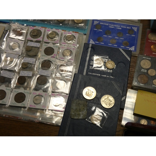 233 - A very large collection of English and foreign coins to include crowns and two albums of coins and b... 