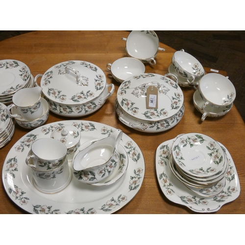 235 - Crown Staffordshire Christmas rose dinner service