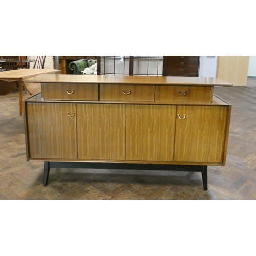 16 - A 1960's GPlan mahogany sideboard, fitted three drawers and cupboards, 5' wide