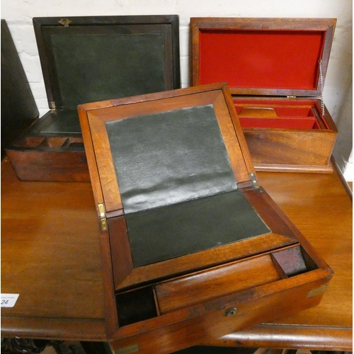 25 - Two Victorian writing boxes and a jewel box