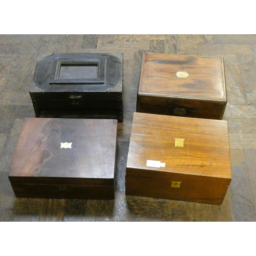 7 - Four various Victorian boxes