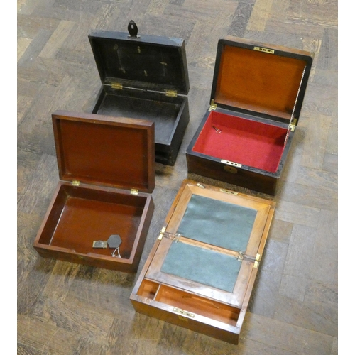 7 - Four various Victorian boxes