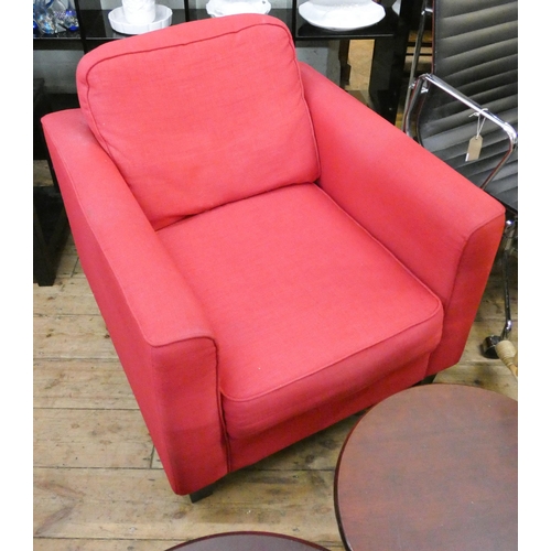 60 - A modern red upholstered easy chair