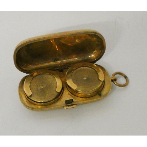 400 - 9ct rose gold double sovereign case, gross weight 34gms