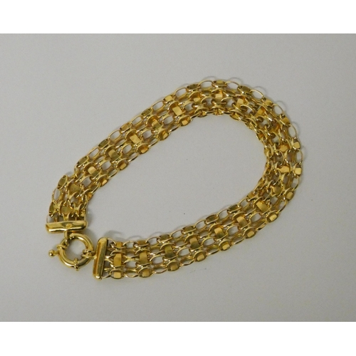 402 - Modern 9ct yellow gold ladies bracelet, marked 375, 7gms