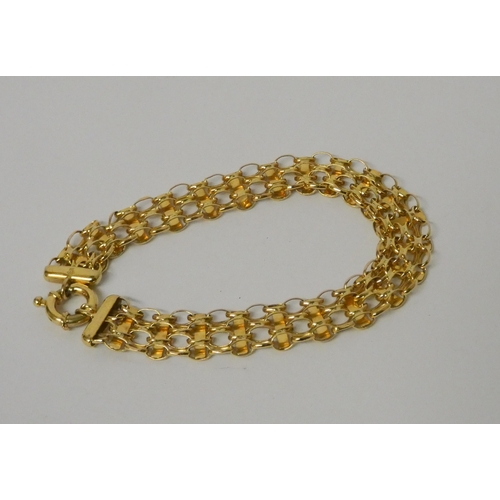 402 - Modern 9ct yellow gold ladies bracelet, marked 375, 7gms