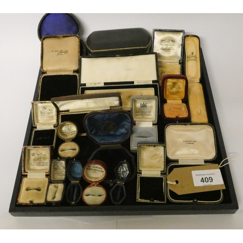 409 - A collection of jewellery boxes, the 20 boxes dating from the 19th and early  20th century