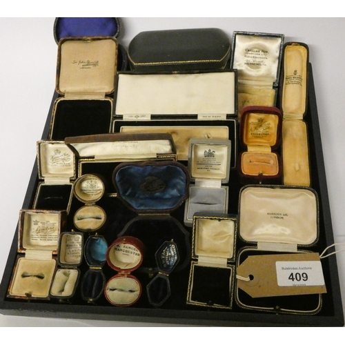 409 - A collection of jewellery boxes, the 20 boxes dating from the 19th and early  20th century