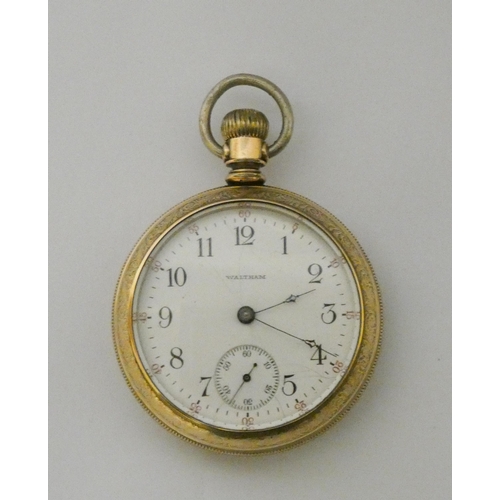 461 - Victorian Waltham gold plated pocket watch