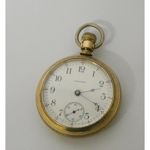 461 - Victorian Waltham gold plated pocket watch