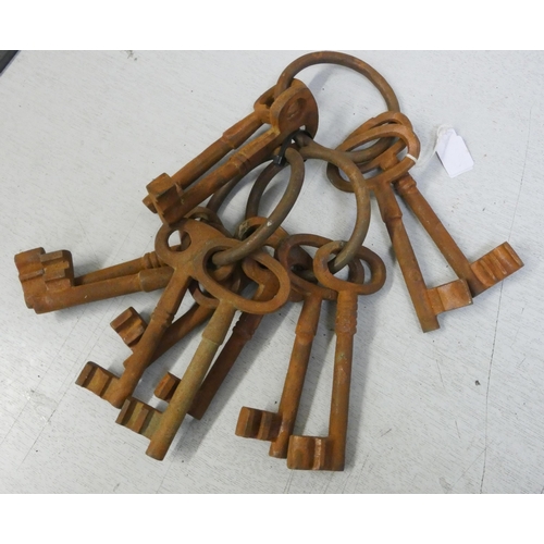 283 - Three sets of large old rusty keys