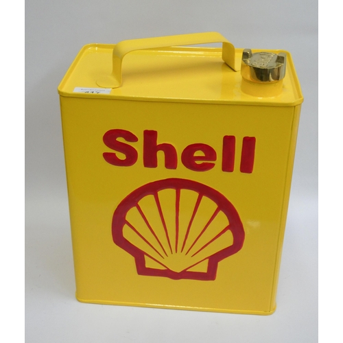 320 - A yellow Shell advertising petrol can