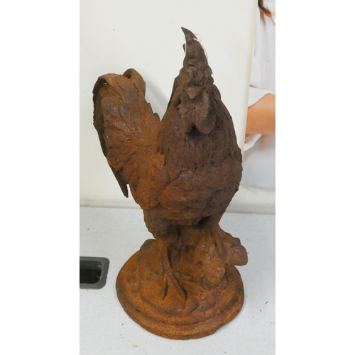 326 - A large rusty Cockerel garden figure 17