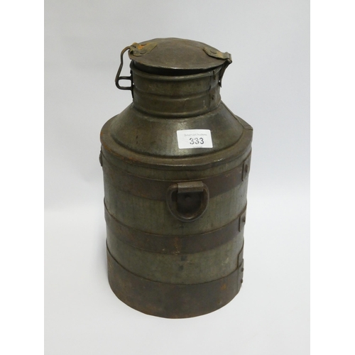 348 - A galvanised style milk churn