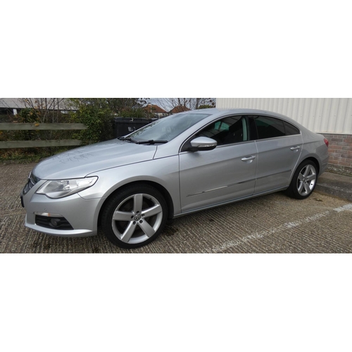 823 - Volkswagen Passat GT CC TDi 170 motor car, 2010, Reg No NU60 NMW, 2 litre diesel saloon car. Keys an... 