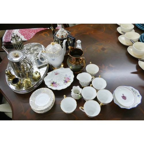 167 - A Queen Anne bone china coffee service, Minton, Asprey bone china and a collection of silver plated ... 