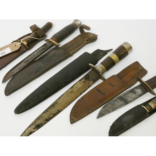 69 - Five various sheath knives