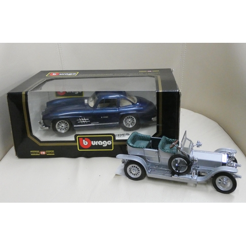 77 - A Burago diamond edition Mercedes die cast sale model and collectable Franklin Mint Rolls Royce silv... 