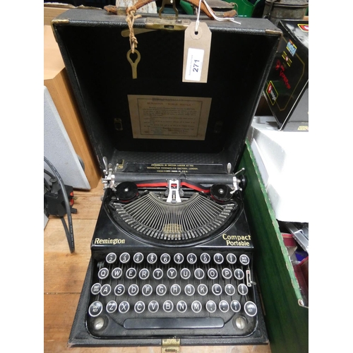 271 - A Remington compact portable old style typewriter