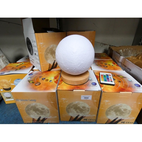 304 - Fifteen 3D rechargeable moon lights with remote etc