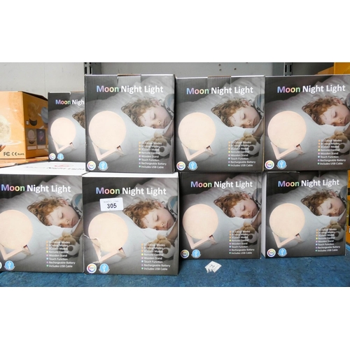 305 - Fifteen medium sized rechargeable moon lights with remote multicolours