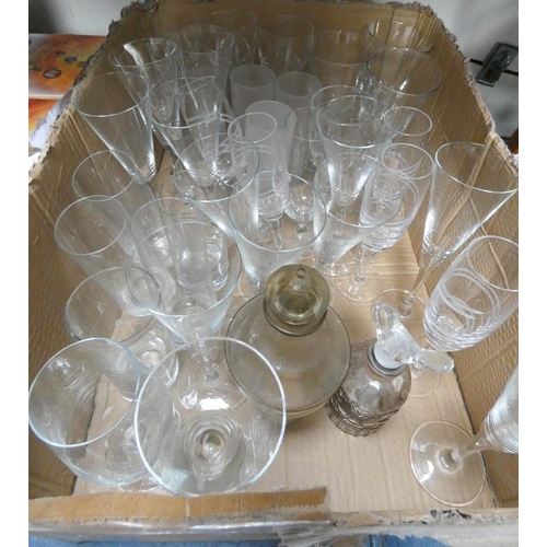 313 - A quantity of drinking glasses etc