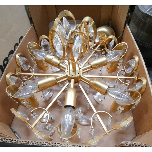 354 - A multi-arm brass coloured ceiling light fitting