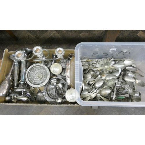 187 - Quantity of silver plated wares and cutlery