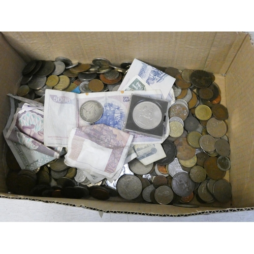 448 - A large quantity of coins and some notes