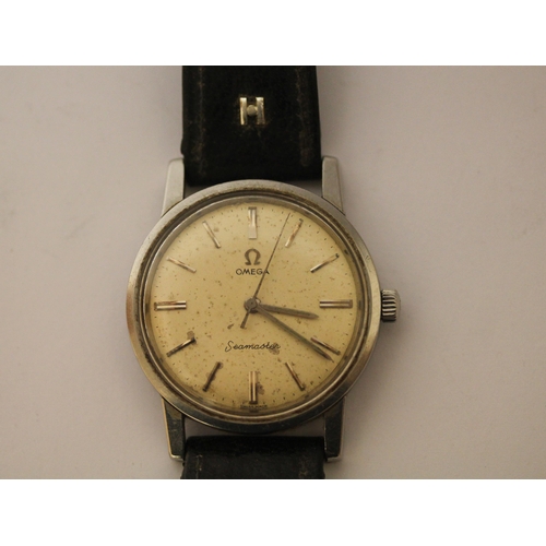 521 - Omega, a vintage gents stainless steel Seamaster wristwatch, 1960s, signed dial with baton numerals,... 