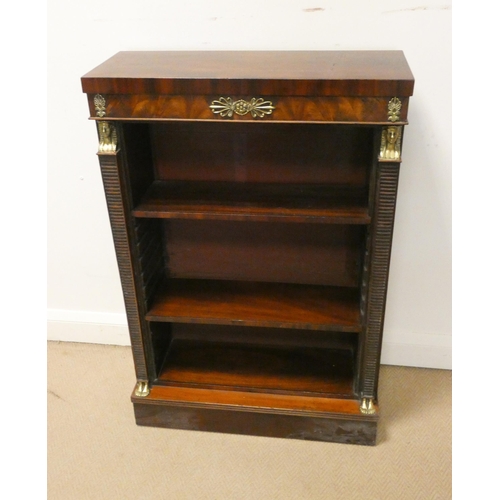 34 - Mahogany Empire style brass mounted open bookcase, 26