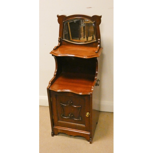 64 - Victorian mahogany bedside cabinet, may have been a coal cabinet previously