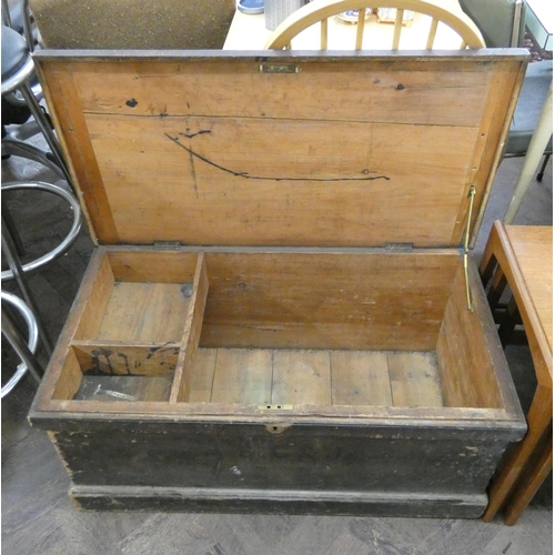 80 - Old pine storage chest, 3' wide