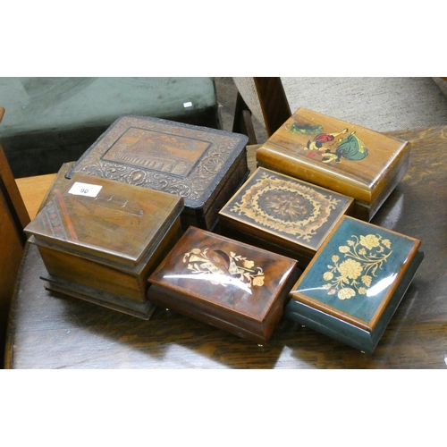 90 - Six assorted musical trinket and jewellery boxes