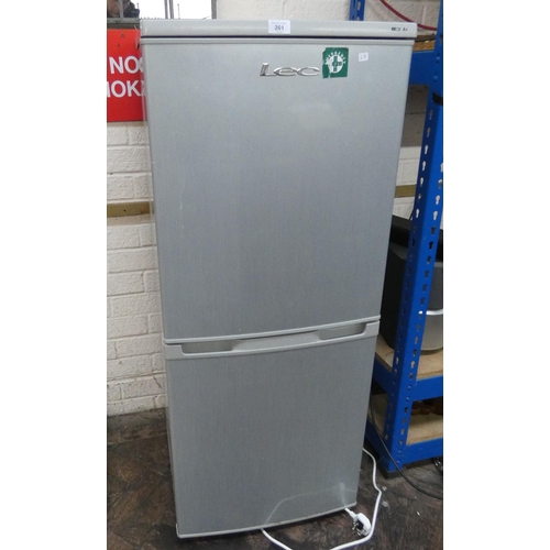 261 - Small half and half LEC fridge freezer in silver case