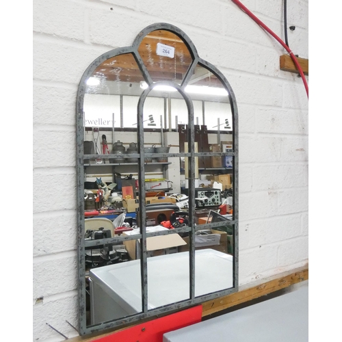 264 - A small leaded glass mirror