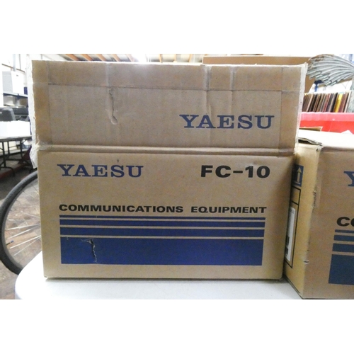 328 - Yaesu HF transceiver boxed and a Yaesu FC10 automatic antenna tuner still boxed