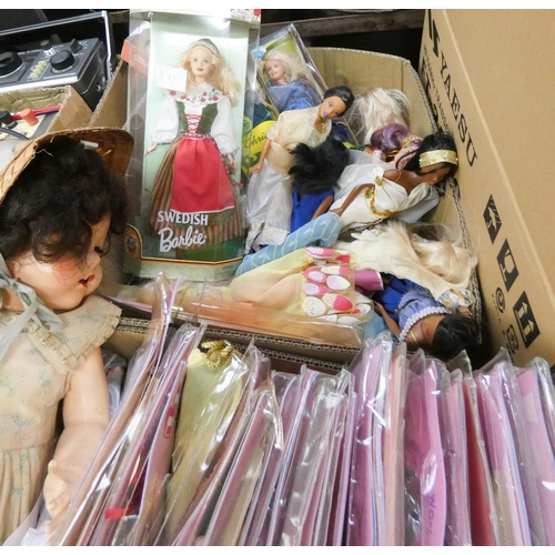 331 - A large collection of Barbie's of the World, Christies and other dolls, Barbie clothes etc